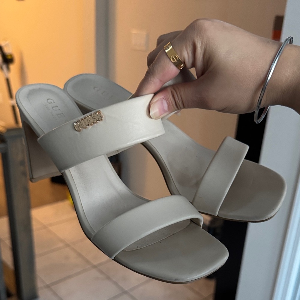 GUESS Women's Beige Heeled Sandals